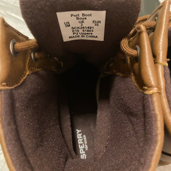 Brown duck sperry boots 🥾 worn once size 3M - Picture 3 of 3